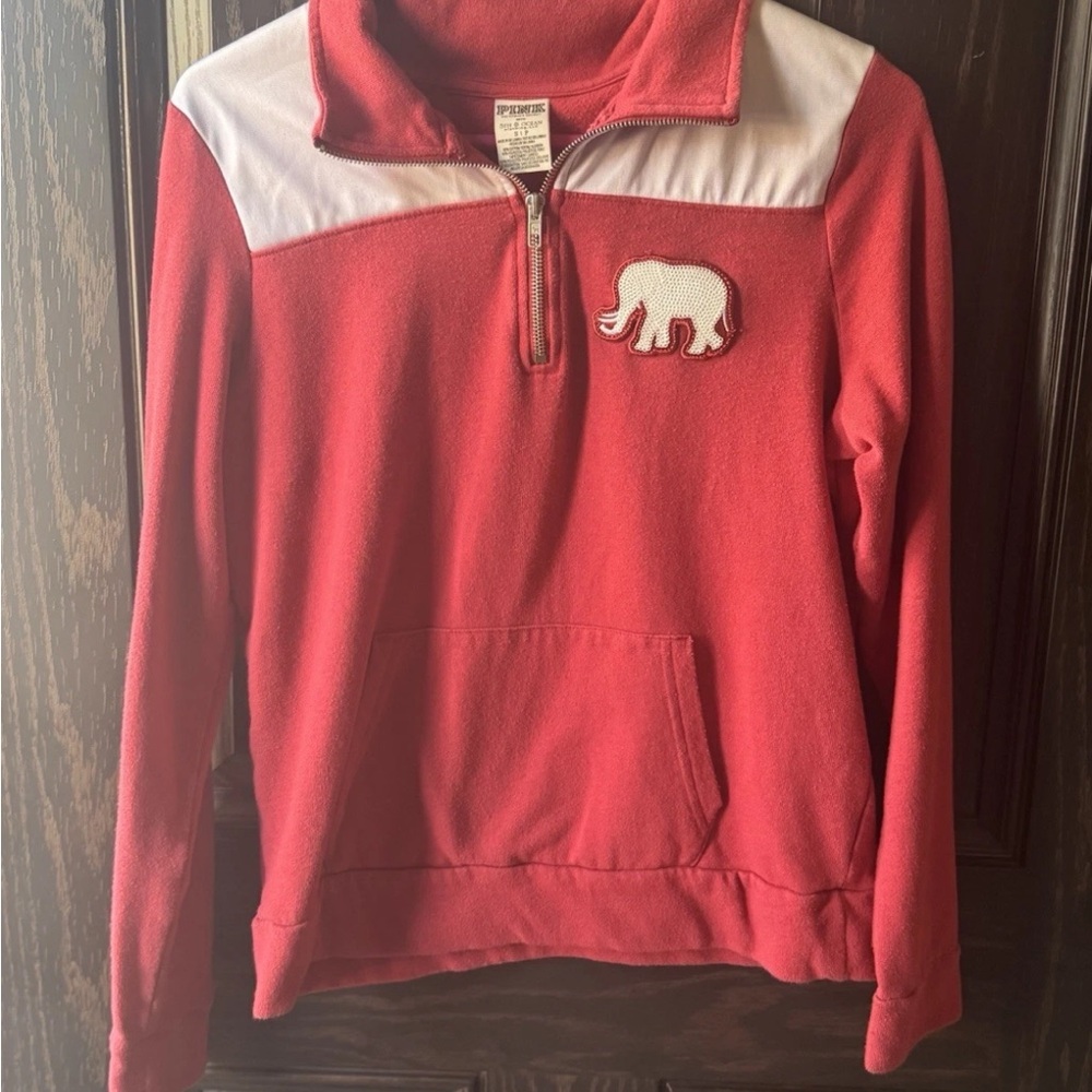 Alabama Crimson Tide Pink Victoria Secret Women's S 1/4 Zip Sweatshirt
